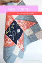 Load image into Gallery viewer, Sew an eye-catching modern star quilt with the Irish Vortex pattern! Fast, fun, and fat quarter–friendly—perfect for any fabric stash.