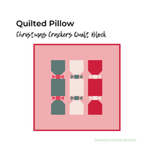 Load image into Gallery viewer, Bring a bang to your holiday projects with this Christmas Crackers block – perfect for gifting or decorating! Easy-to-follow PDF. #BeginnerQuiltPattern #QuiltedChristmas