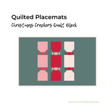 Load image into Gallery viewer, Looking for a quick and cute Christmas block to sew? This 12.5" cracker block pattern is fun, easy, and totally festive! #QuiltBlockLove #SewHandmadeHolidays