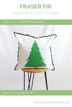 Load image into Gallery viewer, Add handmade charm to your Christmas decor with a quilted pillow featuring a modern tree design. Great FPP project for beginners.
