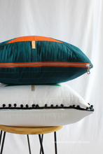 Load image into Gallery viewer, This holiday pillow sewing pattern includes two color options and a tutorial for inserting a metal zipper. Create cozy home decor with a modern twist!