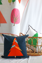 Load image into Gallery viewer, 🎄 Sew your own modern Christmas pillow with the Fraser Fir quilted pillow pattern! Perfect for beginners using foundation paper piecing. Instant PDF download.