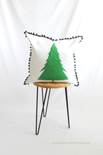 Load image into Gallery viewer, Looking for a festive holiday sewing project? Try this beginner-friendly quilted pillow pattern featuring a modern Fraser Fir tree design.