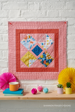 Load image into Gallery viewer, This fast and easy quilted pillow pattern includes instructions for three pillow sizes + a 20" mini quilt. Perfect gift idea!