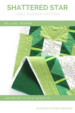 Load image into Gallery viewer, Shattered Star Table Runner Pattern available in 3 sizes | beginner friendly | Shannon Fraser Designs #tablerunner