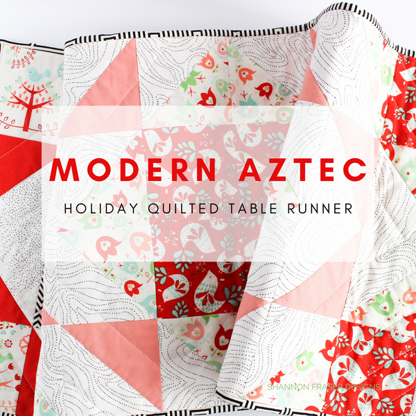 Modern Aztec Quilted Table Runner - DIY Holiday Table Decor