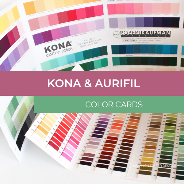 Kona Cotton & Aurifil Colour Charts