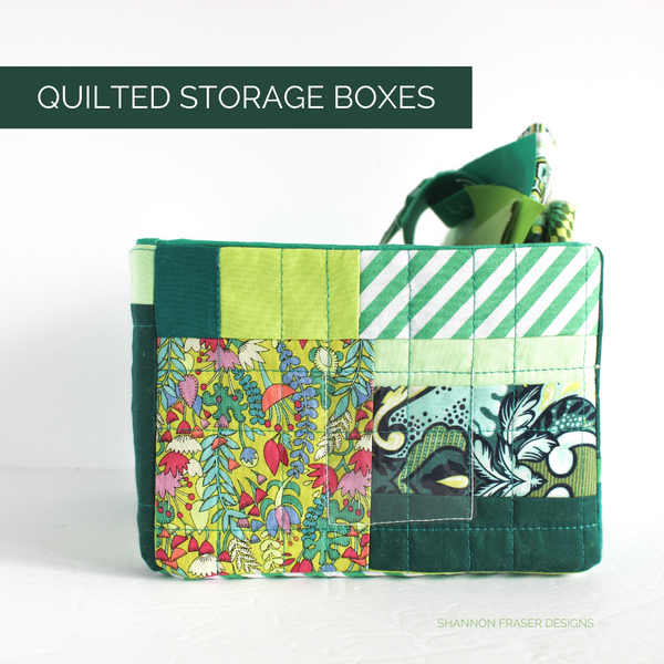 Improv Quilted Storage Boxes | Organize Your Fabric Scraps