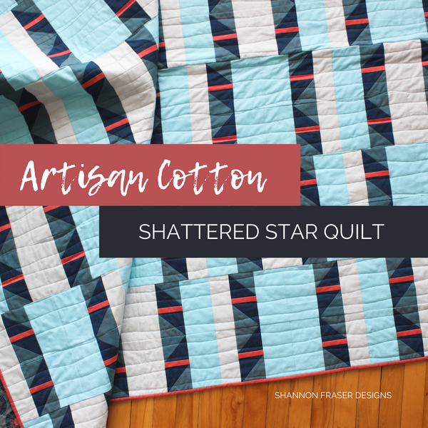 Shattered Star Quilt – the Blue & Coral Artisan Cotton Version