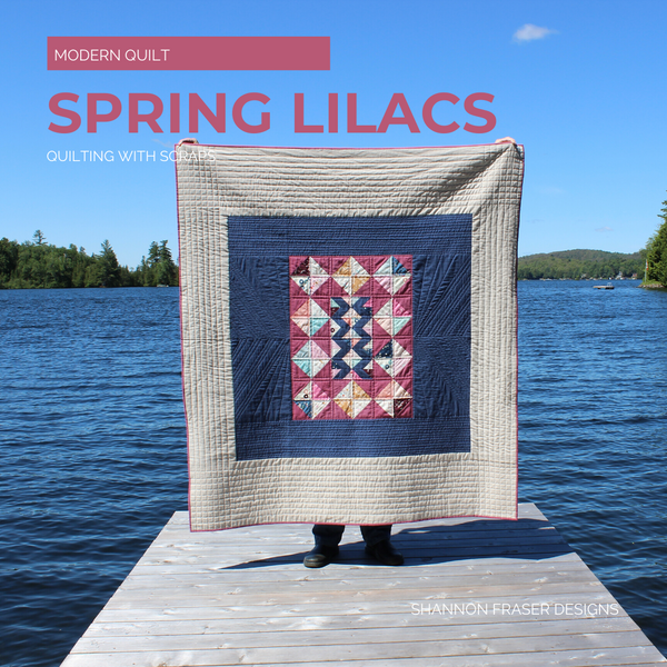 Spring Lilacs - Modern Quilt Made from Fabric Scraps