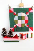 Load image into Gallery viewer, Looking for a modern Christmas quilt block pattern? The Merry Midnight block brings midnight magic to your holiday makes. Download now! #ChristmasQuiltIdeas #ModernQuiltPatterns