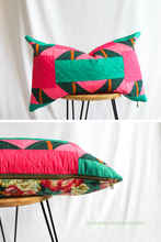 Load image into Gallery viewer, This 5‑star review says it all: “Very detailed instructions, would recommend!” The Shattered Star Lumbar Pillow is a modern quilted pillow pattern that’s quick to sew and perfect for confident beginners. The video shows the quilting texture, crisp star points, and how beautifully it pairs with the Winter Star Quilt. A fun, stash‑friendly project to add handmade comfort to your home.