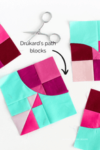 Load image into Gallery viewer, Learn how to piece curves with the Merry Midnight quilt block