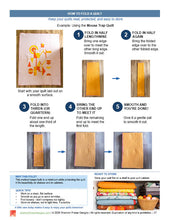 Load image into Gallery viewer, Step-by-step guide on how to fold a quilt with visual instructions and examples.