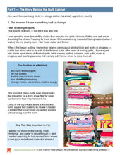 Load image into Gallery viewer, Page from a book or magazine about quilting, showing text and images of quilts.