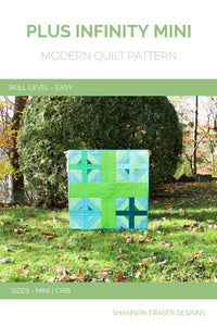 The Plus Infinity Mini Quilt is a perfect beginner quilt pattern that can be stitched up in a weekend. Make either the wall hanging or crib sizes for fun DIY nursery décor.