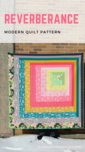 Load image into Gallery viewer, Modern log cabin quilt pattern to show off your favorite fabrics! Makes a generous lap size quilt 63&quot;x63&quot;. Easy to make and perfect for beginner quilters. #modernquilting #modernquilts #quilters #diyhomedecor
