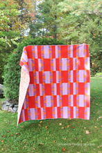 Load image into Gallery viewer, Shattered Star Quilt - the Ruby &amp; Bee solids version out in the Fall wild. Modern Quilt pattern featuring 7 sizes from baby through king. Beginner friendly too! Shannon Fraser Designs #quiltsinthewild